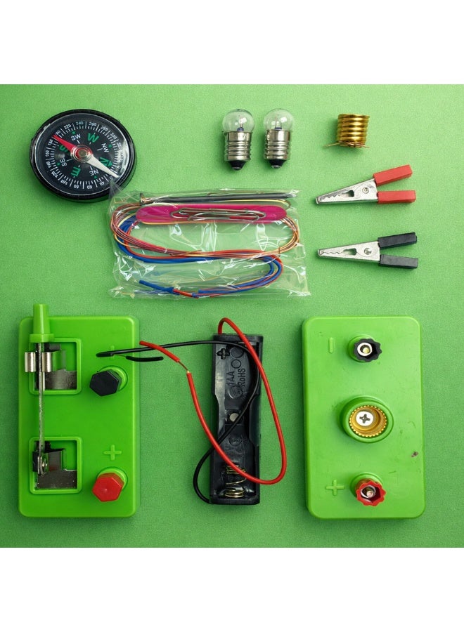 melfi طقم تجارب كهربائية للطلاب من ملفي | طقم تعلم الدوائر الكهربائية الأساسية مع مفتاح، مصباح، حاملة بطارية، أسلاك وبوصلة | طقم تعليمي علمي لمشاريع المدرسة - Image 3